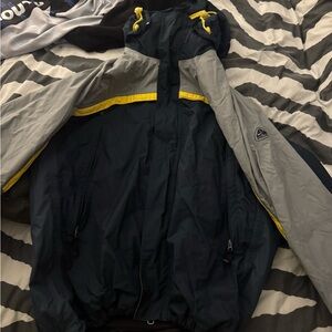 Nike ACG Navy and Gray Vintage Ski Jacket with Yellow Highlights